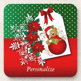 休日のクリスマスくま コースター