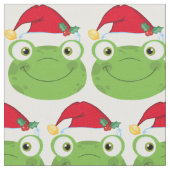 休日のクリスマスのカエルパターン生地 ファブリック (クローズアップ)