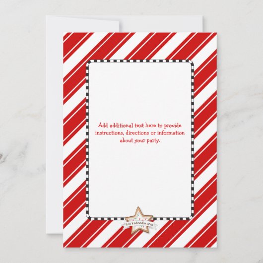 休日のクリスマスのクッキー交換招待状 招待状 (裏面)