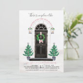 休日のクリスマスのパーティの招待状のための家 招待状 (スタンド正面)