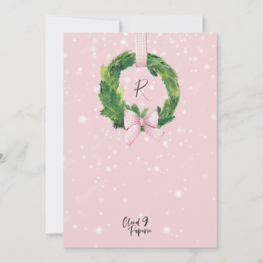 休日のクリスマスのパーティの招待状のための家 招待状 (裏面)