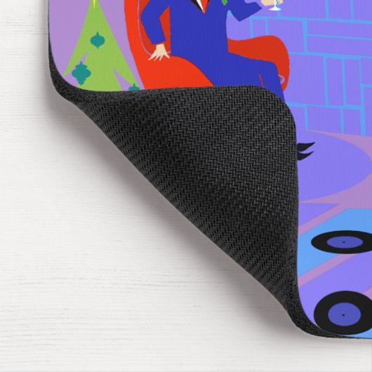 休日のクリスマスのマウスパッドのためのレトロの家 マウスパッド (コーナー)