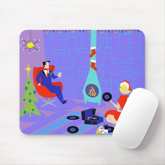 休日のクリスマスのマウスパッドのためのレトロの家 マウスパッド (マウス)