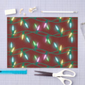 休日のクリスマスの光の数々の文字列 – 色 薄葉紙 (クラフト)