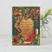 休日のクリスマスの茶パーティの招待状 招待状 (スタンド正面)