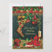 休日のクリスマスの茶パーティの招待状 招待状 (裏面)