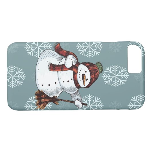 休日のクリスマスの雪だるまの白い赤い及び灰色 Case-Mate iPhoneケース (裏面(横))