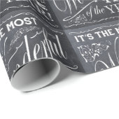 休日のクリスマスの黒板 ラッピングペーパー (ロールコーナー)