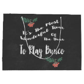 休日のクリスマスのBuncoのギフト交換バッグ ラージペーパーバッグ (裏面)