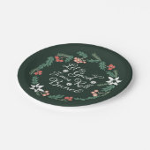 休日のクリスマスのBuncoの幸せなパーティー ペーパープレート (アングル)