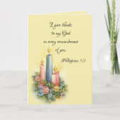 休日のクリスマスは聖なる書物、経典感謝していしています サンキューカード (正面)