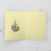 休日のクリスマスは聖なる書物、経典感謝していしています サンキューカード (内部)