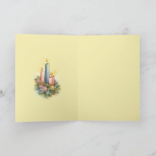 休日のクリスマスは聖なる書物、経典感謝していしています サンキューカード (内部)