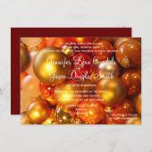 休日のクリスマスオーナメントの結婚式招待状 招待状 (正面/裏面)