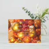 休日のクリスマスオーナメントの結婚式招待状 招待状 (スタンド正面)