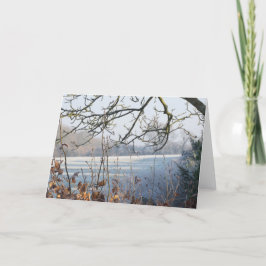 休日のクリスマスカード-霜の降りたな冬場面 シーズンカード