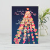 休日のクリスマスツリーのトリミングのパーティの招待状 招待状 (スタンド正面)