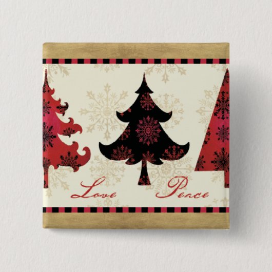 休日のクリスマスツリー 缶バッジ (正面)