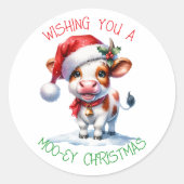 休日のグリーティングクリスマスカウズ ラウンドシール (正面)