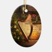 休日のケルト族のハープのオーナメント セラミックオーナメント (裏面)