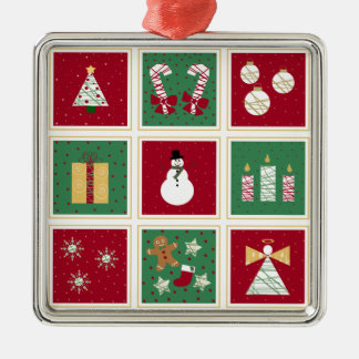 休日のコラージュのオーナメント メタルオーナメント