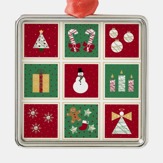 休日のコラージュのオーナメント メタルオーナメント (正面)