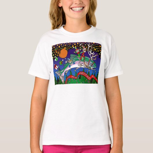 休日のサケ Tシャツ (正面)