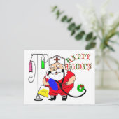 休日のサンタの幸せなナース シーズンポストカード (スタンド正面)