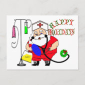 休日のサンタの幸せなナース シーズンポストカード (正面)