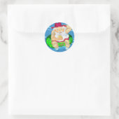 休日のサンタ ラウンドシール (バッグ)