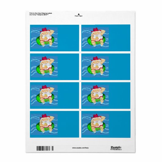 休日のサンタ ラベル (フルシート)