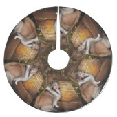 休日のシェットランド・シープドッグの木のスカート ブラッシュドポリエステルツリースカート (正面)