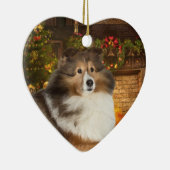 休日のシェットランド・シープドッグ セラミックオーナメント (右)