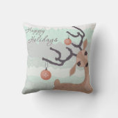 休日のシカの枕 クッション (裏面)