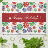 休日のジングルベルの幸せなクリスマス キッチンタオル (折り畳み)