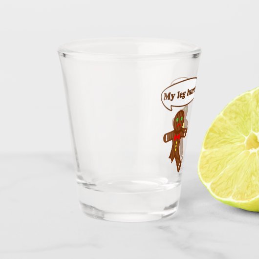 休日のジンジャーブレッドのユーモアのクリスマス ショットグラス (左)