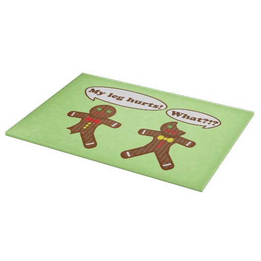 休日のジンジャーブレッドのユーモア カッティングボード (角)