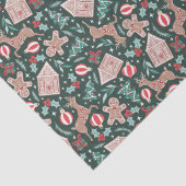 休日のジンジャーブレッド、トナカイ、クリスマスツリー 薄葉紙 (詳細)