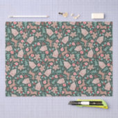 休日のジンジャーブレッド、トナカイ、クリスマスツリー 薄葉紙 (クラフト)