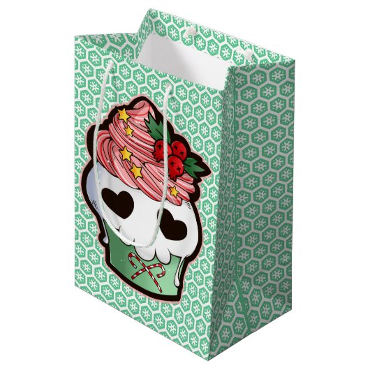 休日のスカルのカップケーキ ミディアムペーパーバッグ (正面アングル)