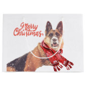 休日のスカーフとのジャーマン・シェパードの休日 ラージペーパーバッグ (正面)