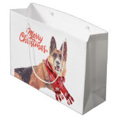 休日のスカーフとのジャーマン・シェパードの休日 ラージペーパーバッグ (裏面アングル)