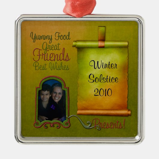 休日のスクラップブックのオーナメント メタルオーナメント (正面)