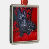 休日のスコッチテリアのオーナメントHaggis メタルオーナメント (右)