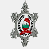 休日のスタイルのブルガリア人の旗 スノーフレークピューターオーナメント (左)