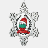 休日のスタイルのブルガリア人の旗 スノーフレークピューターオーナメント (右)