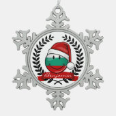 休日のスタイルのブルガリア人の旗 スノーフレークピューターオーナメント (正面)