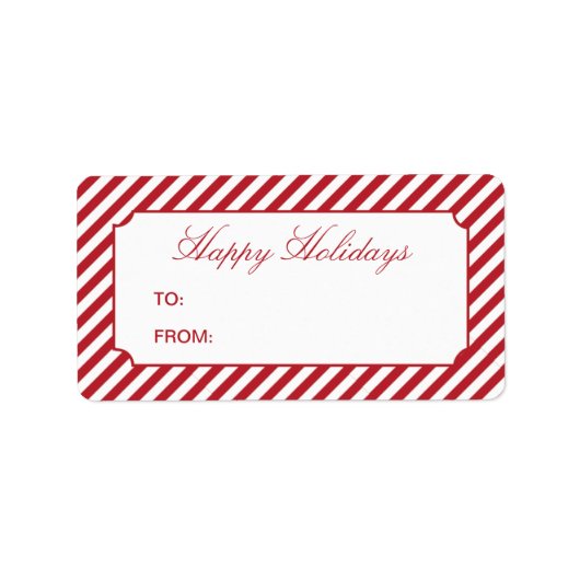 休日のストライプ |ギフトラベル ラベル (正面)