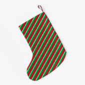 休日のストライプ スモールクリスマスストッキング (裏面 (吊り時))