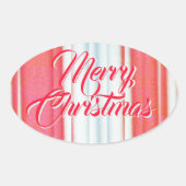 休日のストライプ 楕円形シール (正面)